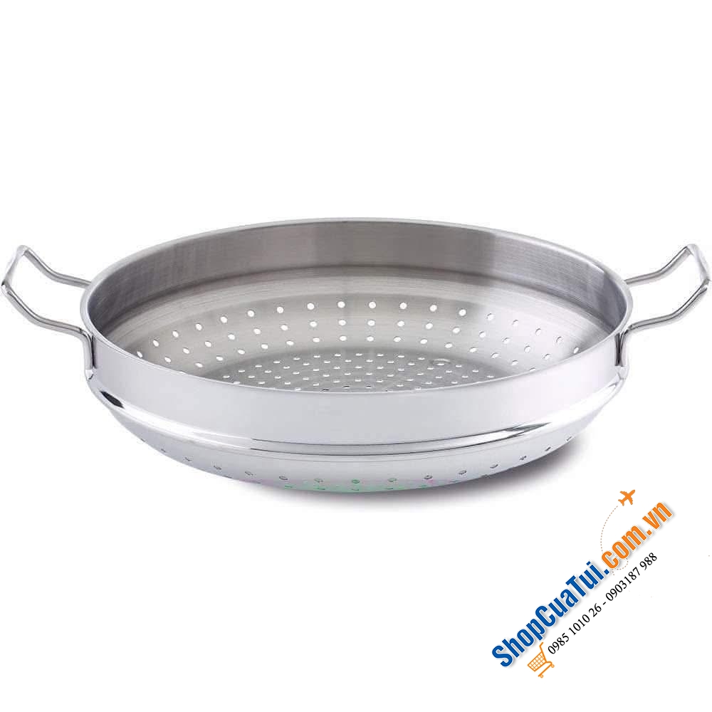Chảo sâu lòng Fissler Nanjing 36cm kèm xửng hấp siêu dày dặn.