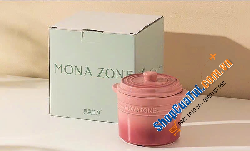 HŨ SỨ MINI 2 NẮP MONAZONE 500ML (Có 7 màu)