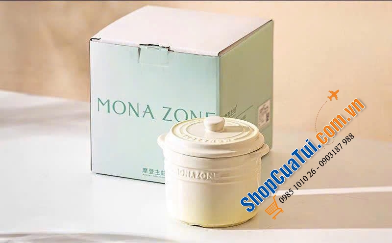 HŨ SỨ MINI 2 NẮP MONAZONE 500ML (Có 7 màu)