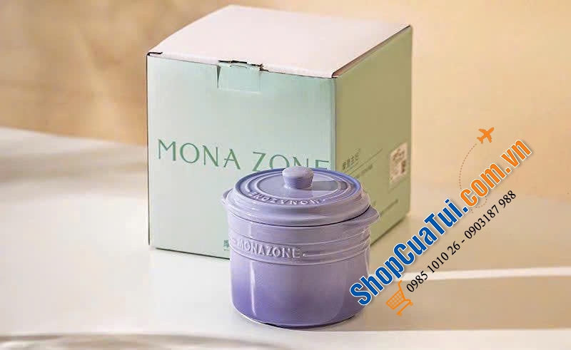 HŨ SỨ MINI 2 NẮP MONAZONE 500ML (Có 7 màu)