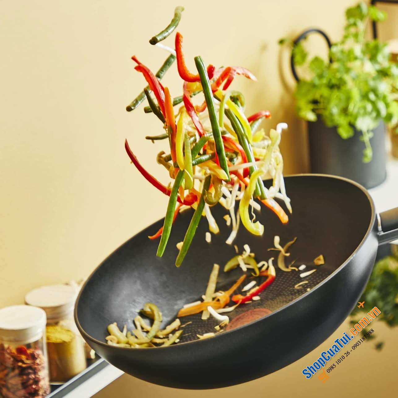 Chảo Wok TEFAL RESOURCE 28cm sâu lòng- MADE IN FRANCE