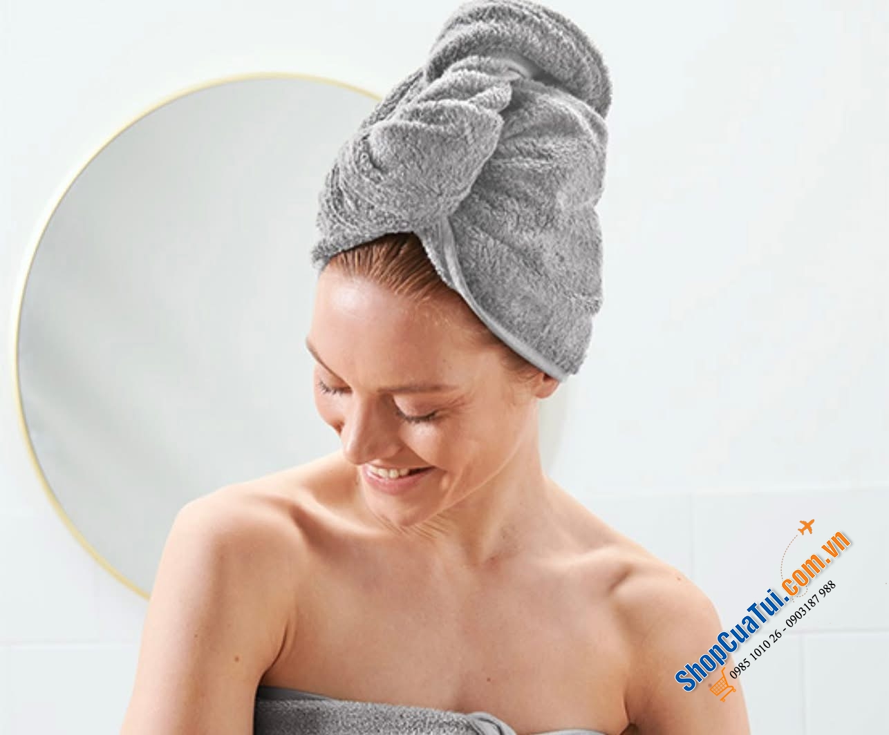 KHĂN TURBAN TCHIBO SIÊU MỀM – BẢO VỆ TÓC, BẢO VỆ MÔI TRƯỜNG