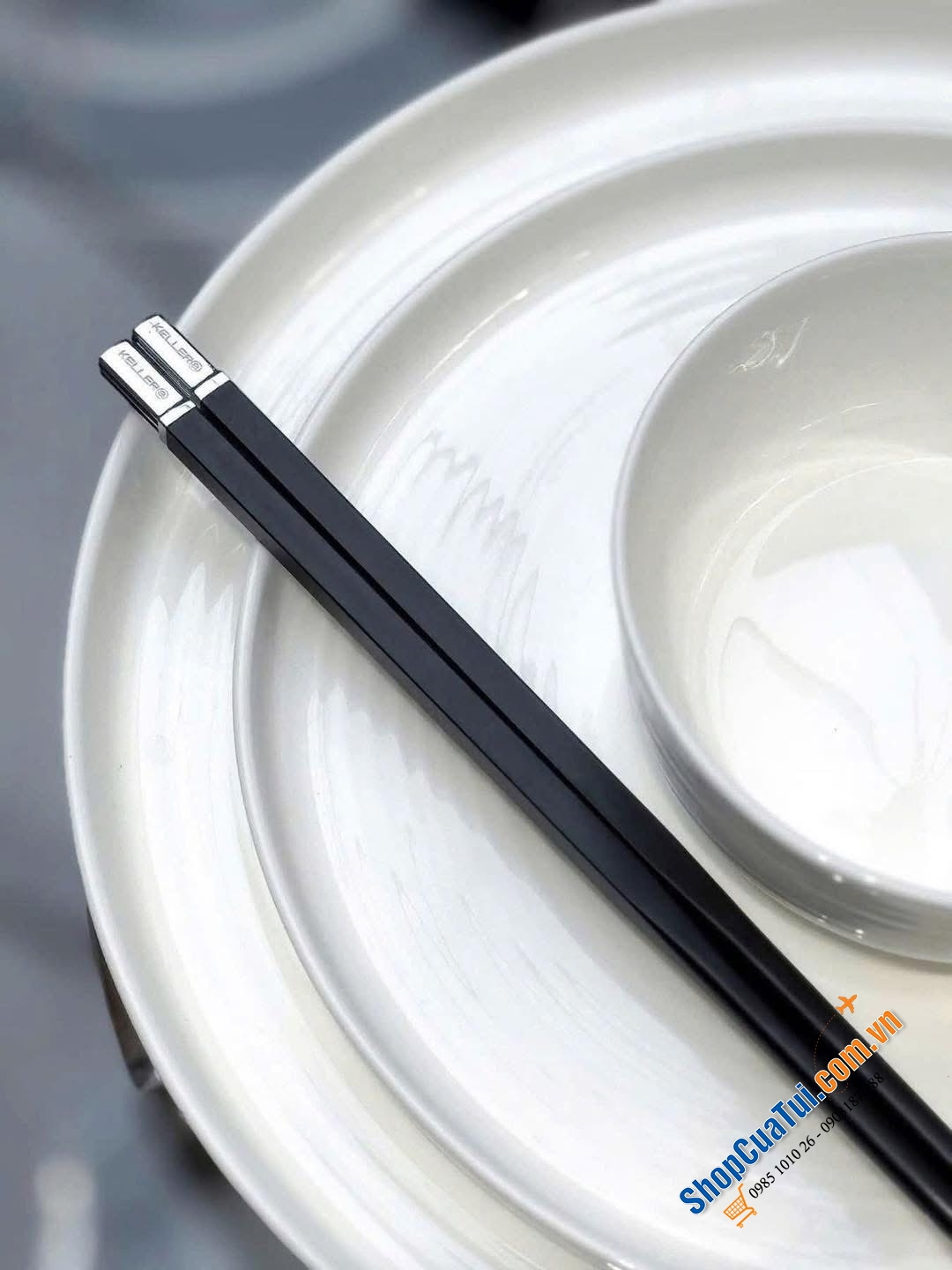 Set 10 đôi đũa sợi thuỷ tinh Keller Đức màu trắng, màu đen 27cm ( mẫu mới 2025)