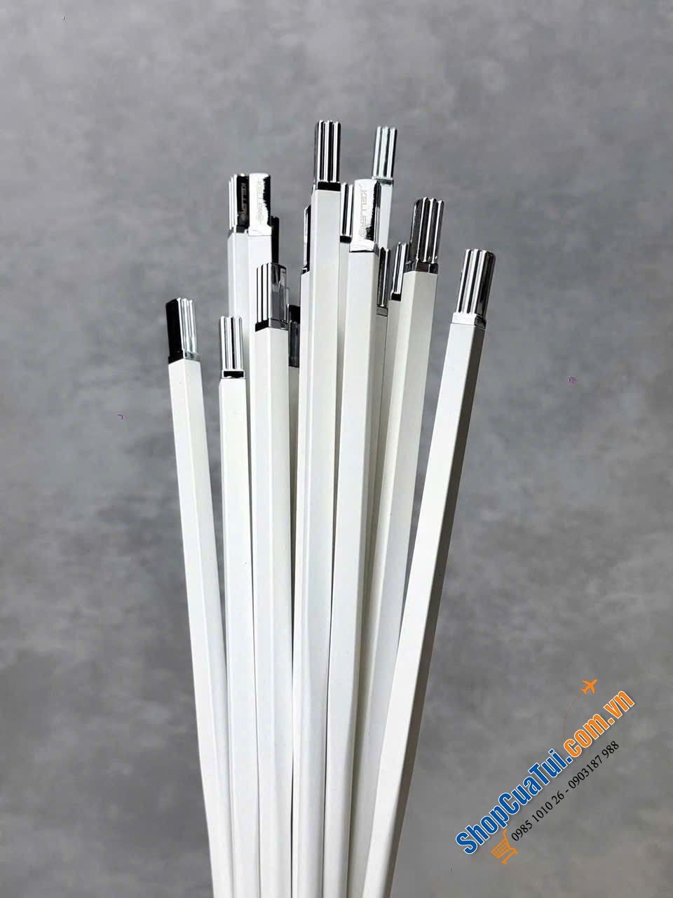 Set 10 đôi đũa sợi thuỷ tinh Keller Đức màu trắng, màu đen 27cm ( mẫu mới 2025)