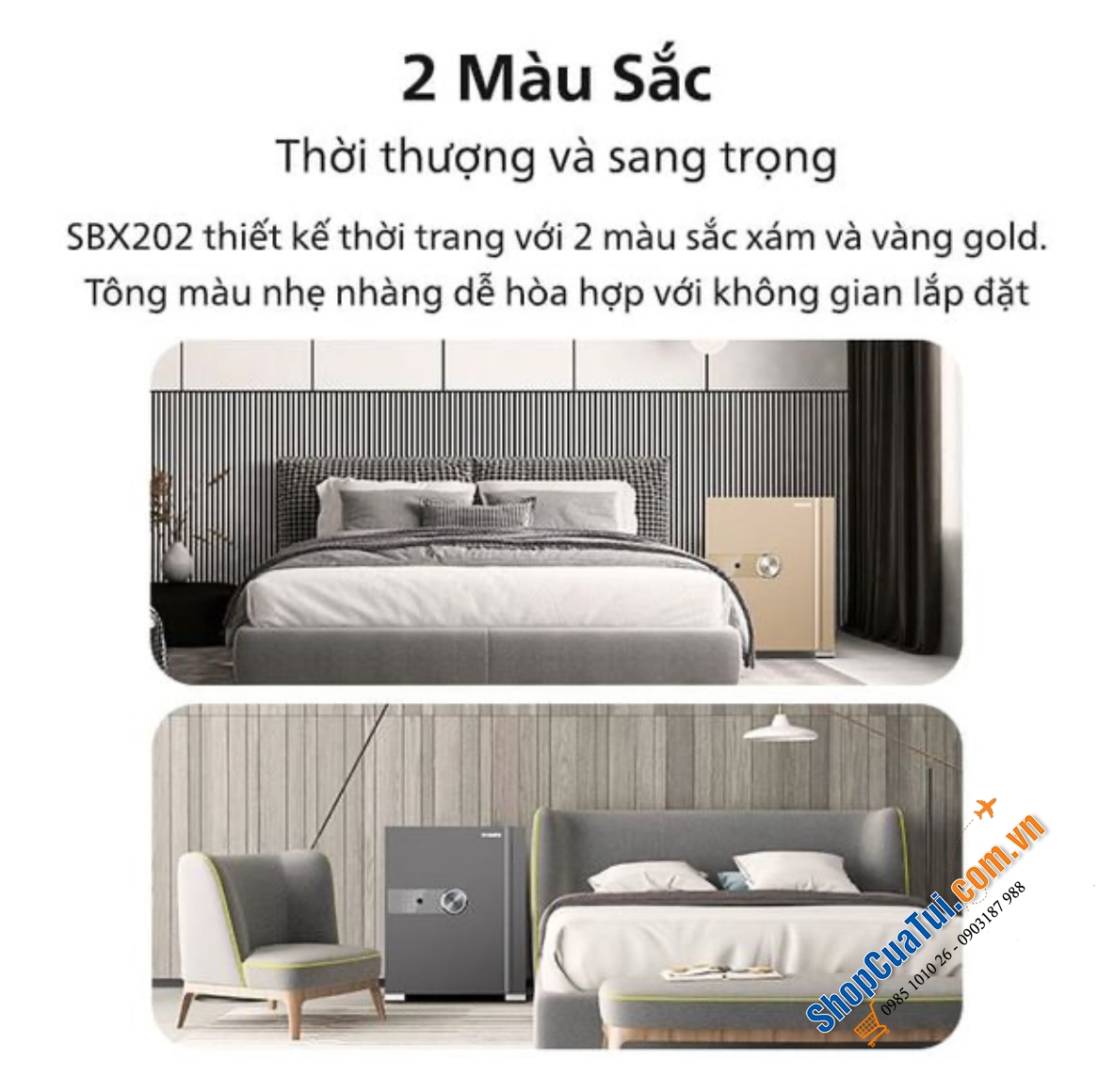 Két sắt Philips SBX202-5C0 màu đồng, màu xám - Két sắt vân tay điện tử