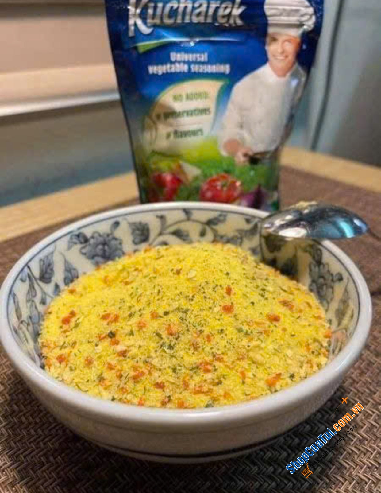 Combo 3 hộp Hạt nêm rau củ hữu cơ KUCHAREK thơm ngon 300gr, sử dụng nắp xoay vặn tiện dụng