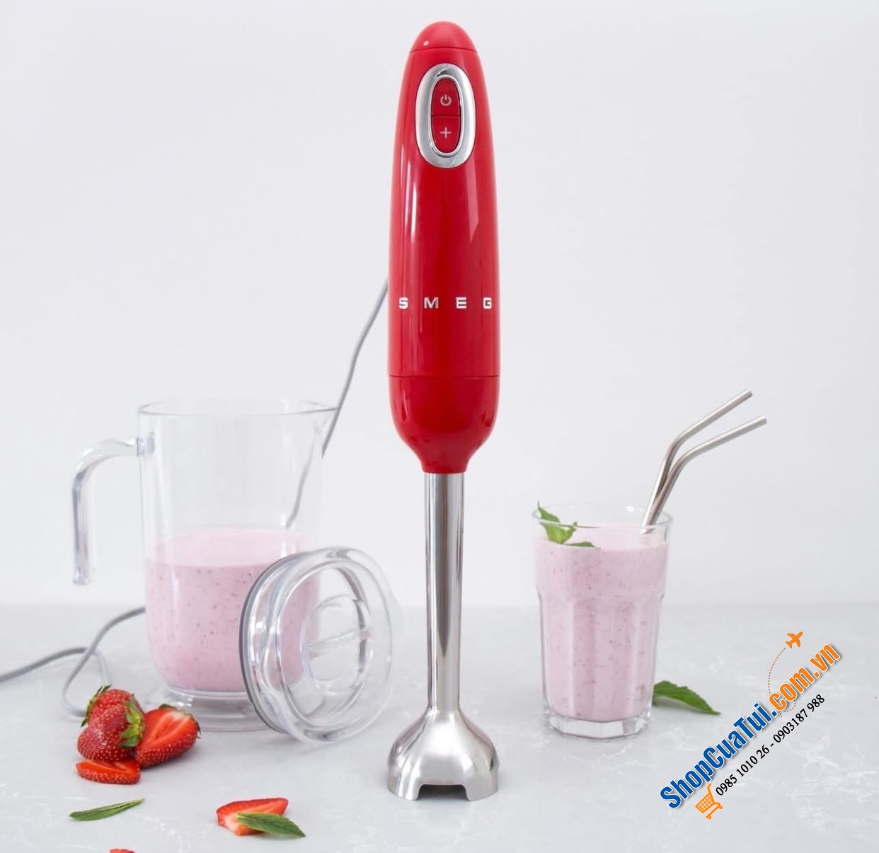 BỘ MÁY XAY CẦM TAY SMEG HBF03RDEU MÀU ĐỎ