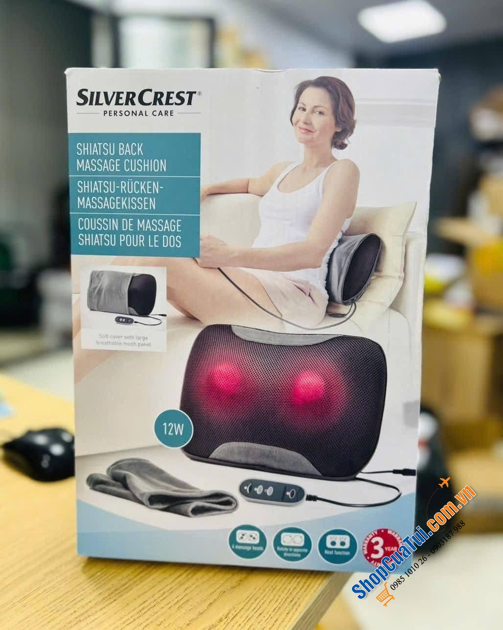 Gối massage lưng Shiatsu Silvercrest SSNR 12 B2.