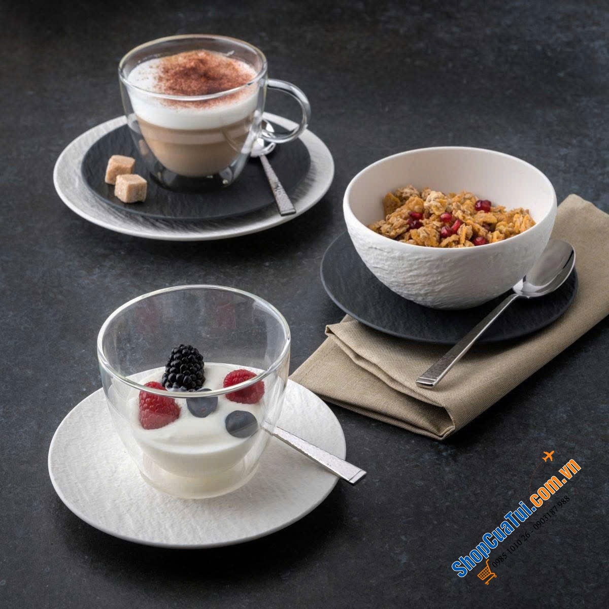 Set 2 cốc 2 thành Villeroy & Boch Artesano Hot&Cold Tasse S - Bộ 2 chiếc có quai để uống trà, cà phê