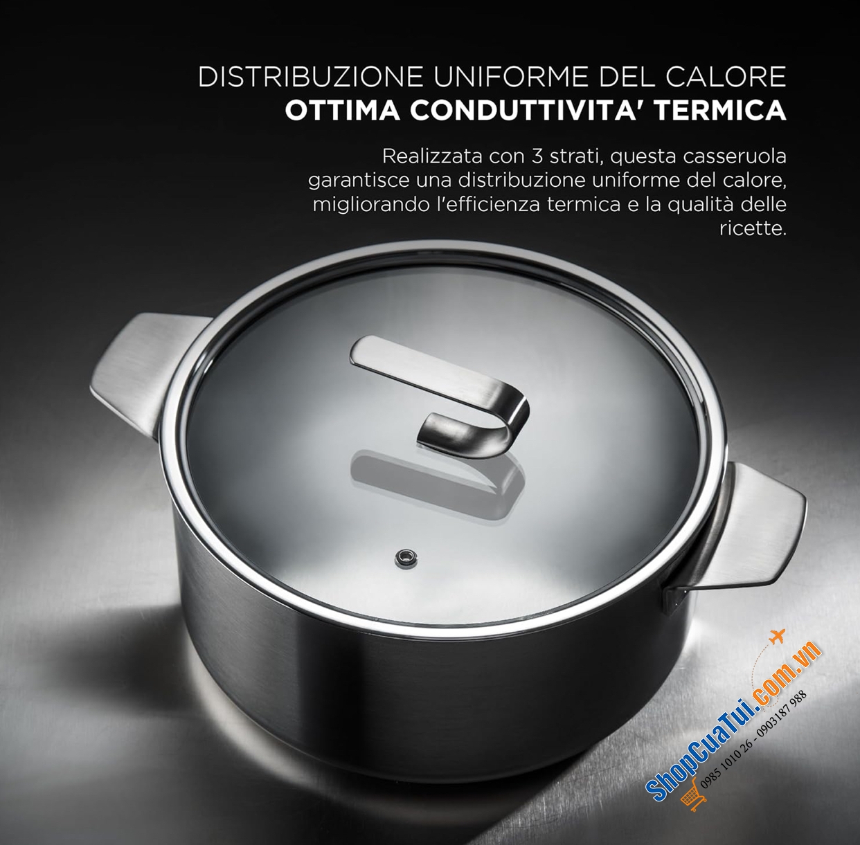 Nồi MasterPro 20cm với tay cầm phong cách, chắc chắn và đẳng cấp