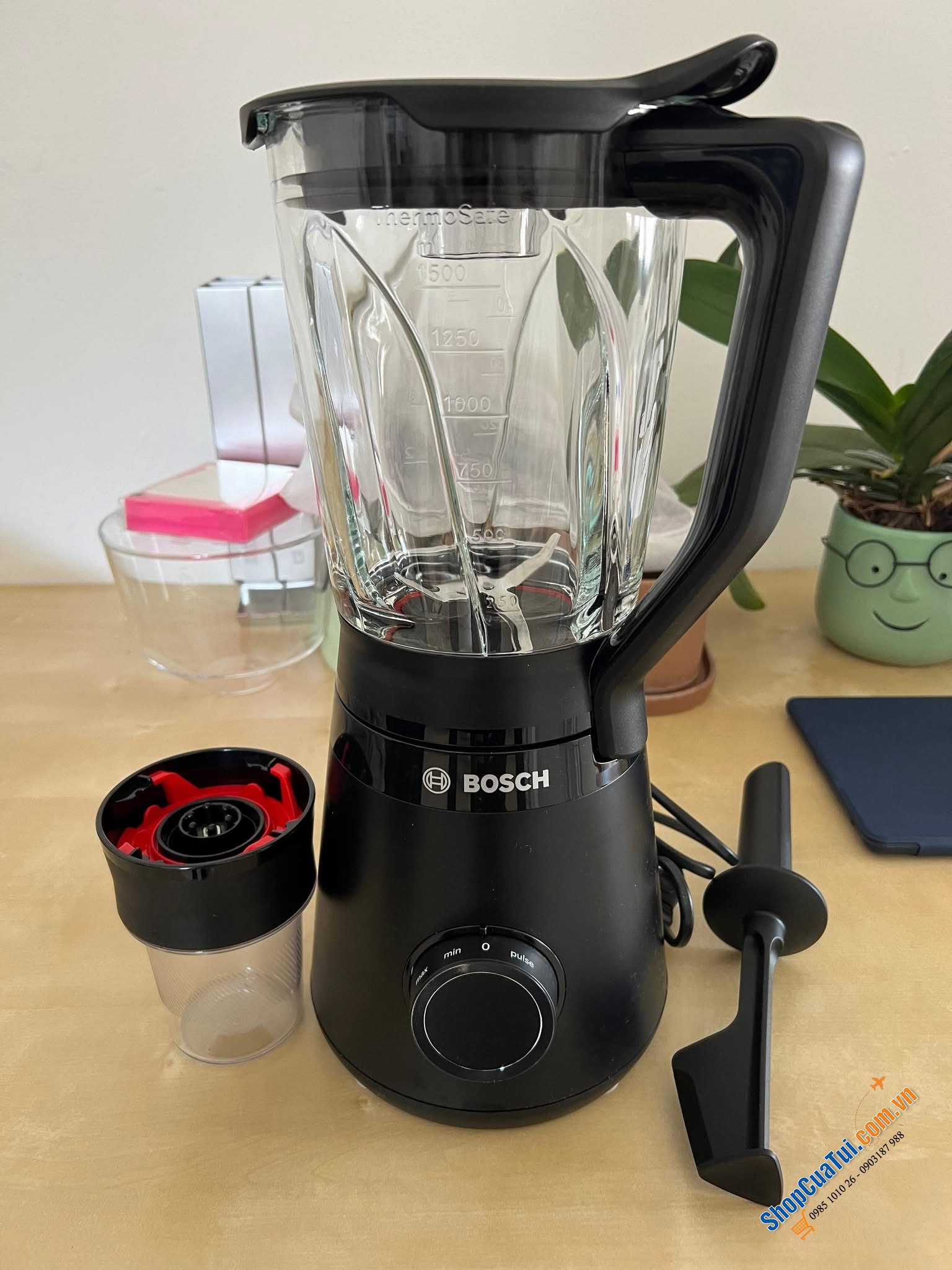 Máy say sinh tố Bosch MMB6176B Blender VitaPower 1200W Black - xay các món yêu thích: smoothie – detox – sữa hạt – đá xay mịn