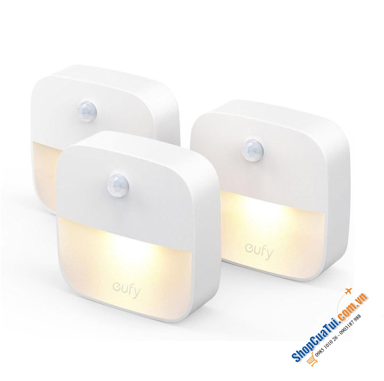 Set 3 ĐÈN LED CẢM ỨNG EUFY V1 không CẦN Ổ ĐIỆN, TỰ CẢM ỨNG, LÝ TƯỞNG BAN ĐÊM cho mọi nơi (phòng ngủ, hành lang,tủ quần áo, phòng trẻ em...)
