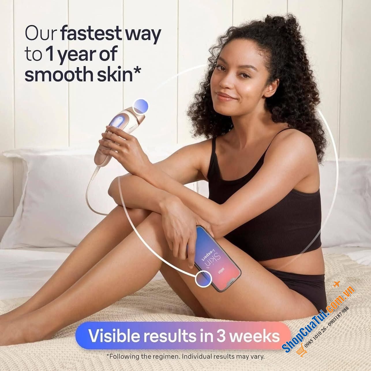 Máy triệt lông thông minh Braun Skin i·expert Smart IPL - PL7219 - Made in UK. (Model mới nhất, xịn xò nhất của Braun, đi kèm 3 đầu triệt & kết nối App) tặng kèm máy tẩy lông mặt & dao cạo.