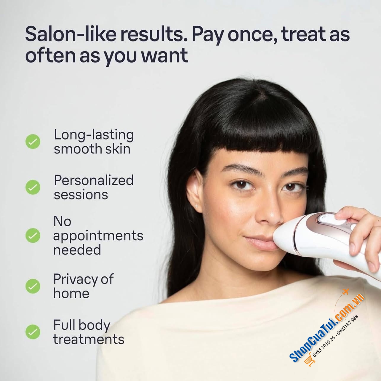 Máy triệt lông thông minh Braun Skin i·expert Smart IPL - PL7219 - Made in UK. (Model mới nhất, xịn xò nhất của Braun, đi kèm 3 đầu triệt & kết nối App) tặng kèm máy tẩy lông mặt & dao cạo.