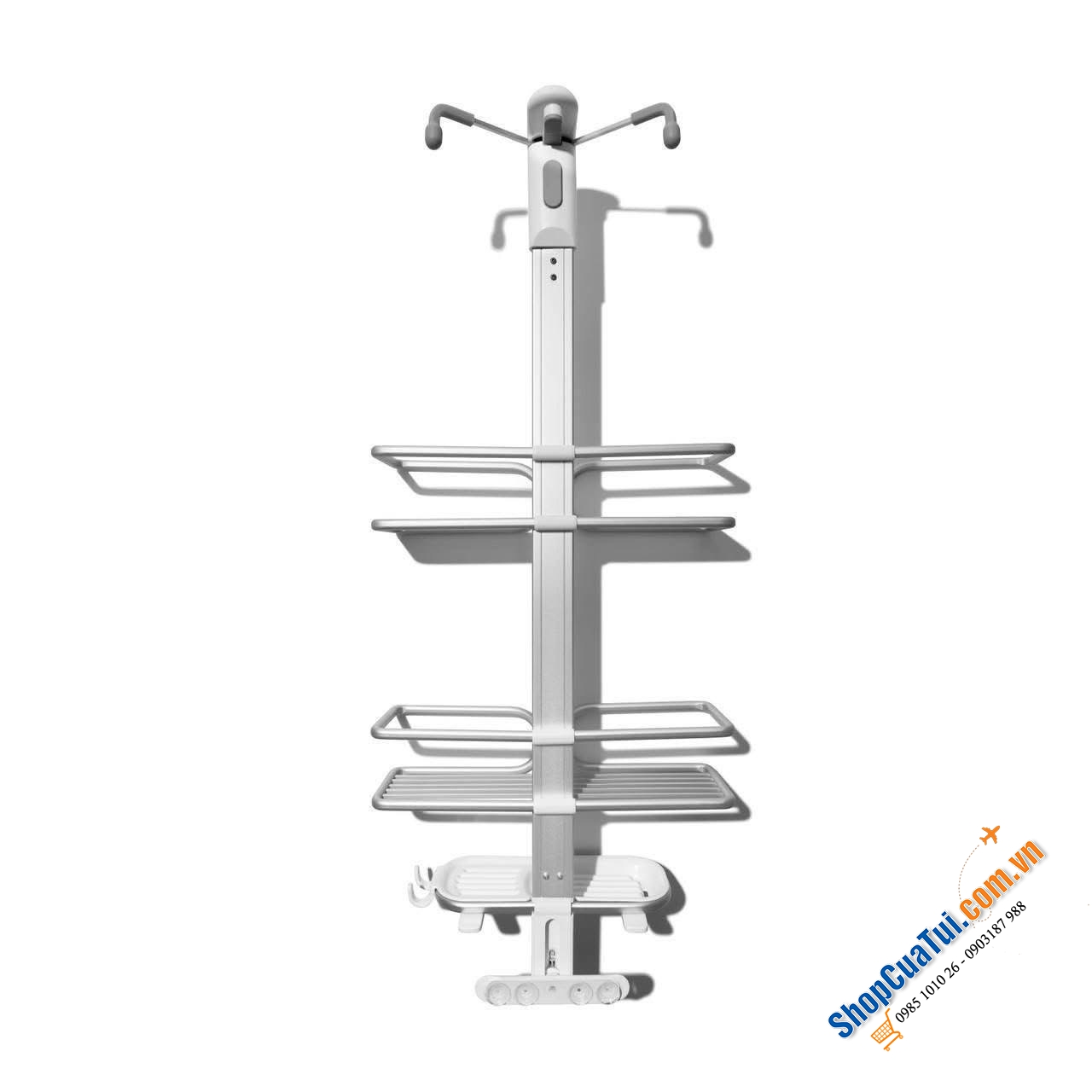 Giá treo vách kính Oxo - Giá để đồ bằng nhôm OXO Good Grips dành cho cửa phòng tắm