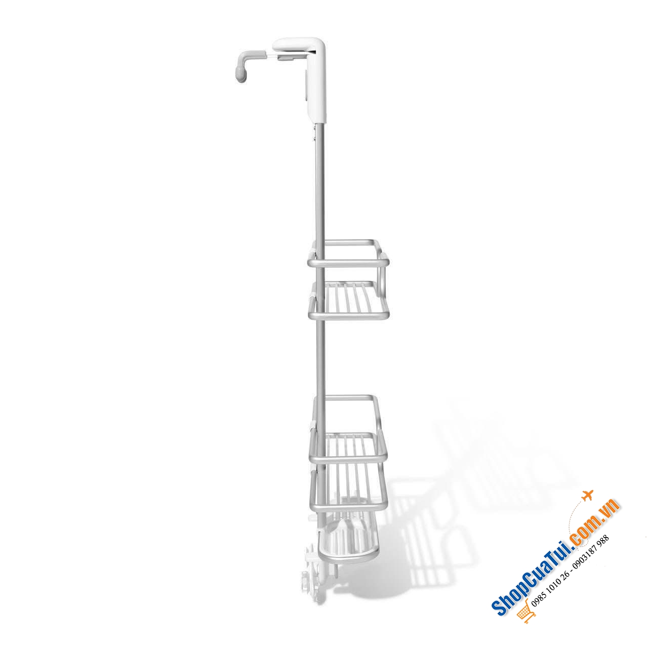 Giá treo vách kính Oxo - Giá để đồ bằng nhôm OXO Good Grips dành cho cửa phòng tắm