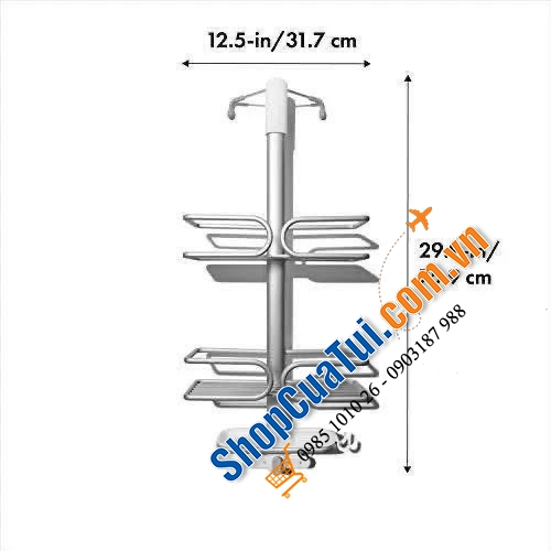 Giá treo vách kính Oxo - Giá để đồ bằng nhôm OXO Good Grips dành cho cửa phòng tắm