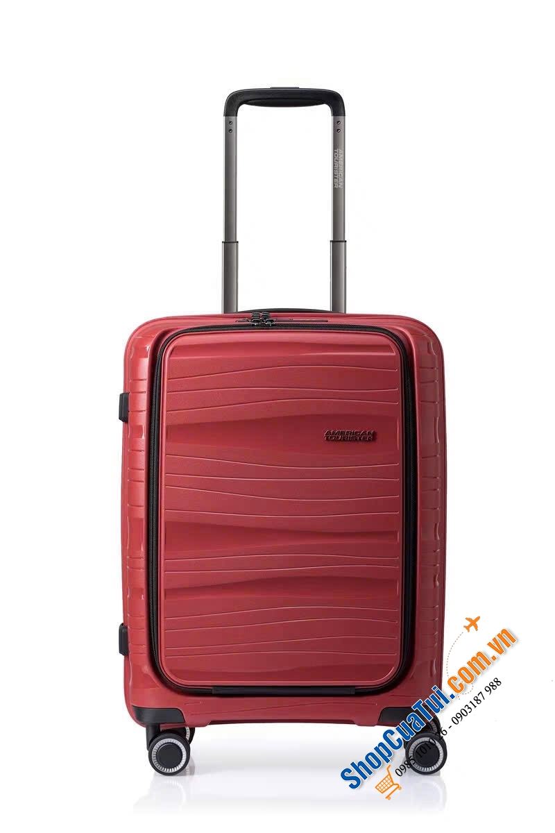 VALI AMERICAN TOURISTER HAIMA size cabin 20 inch - VALY DU LỊCH với ngăn đựng Laptop mặt trước, cổng sạc USB tiện ích đẳng cấp