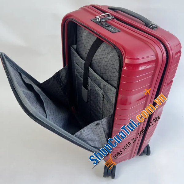 VALI AMERICAN TOURISTER HAIMA size cabin 20 inch - VALY DU LỊCH với ngăn đựng Laptop mặt trước, cổng sạc USB tiện ích đẳng cấp
