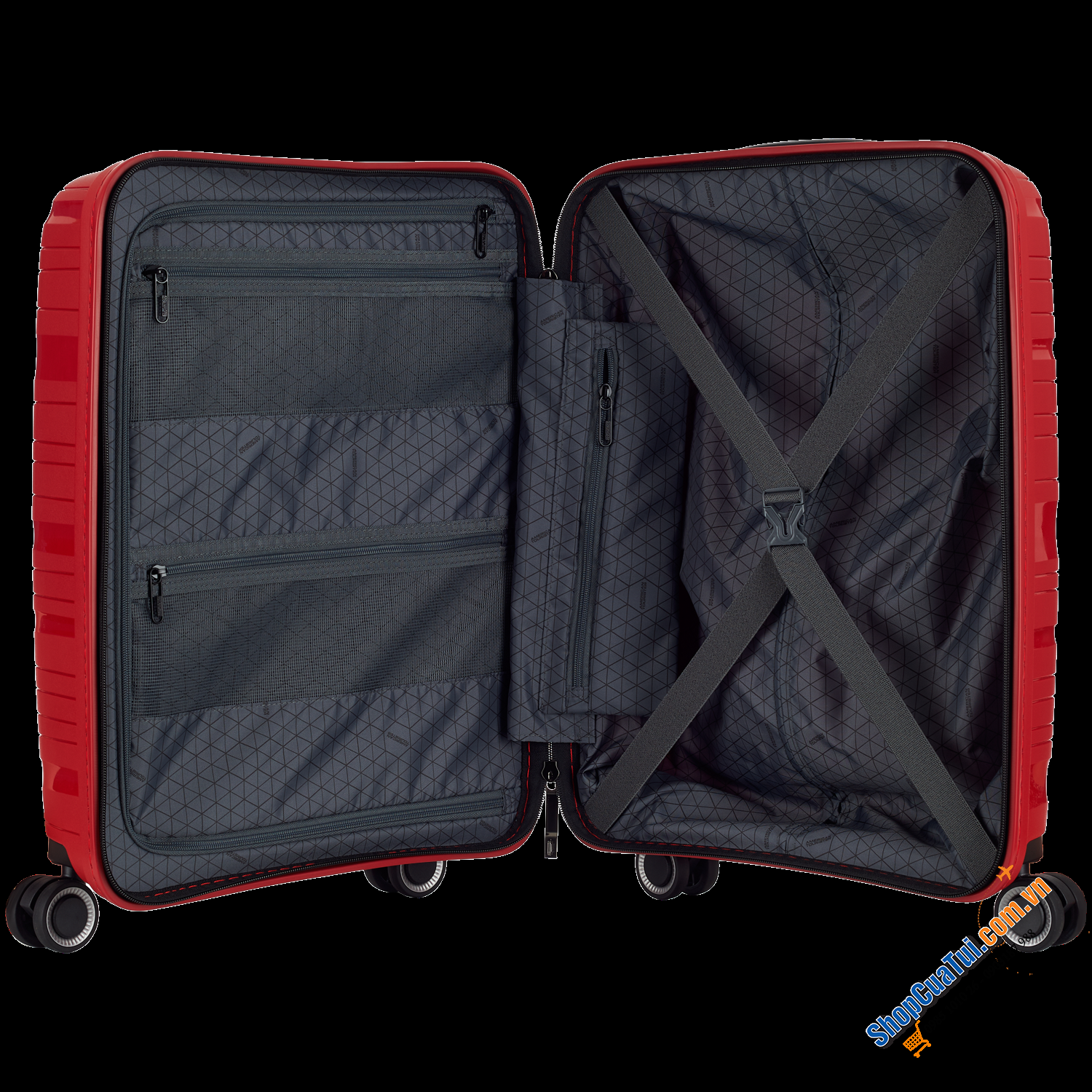 VALI AMERICAN TOURISTER HAIMA size cabin 20 inch - VALY DU LỊCH với ngăn đựng Laptop mặt trước, cổng sạc USB tiện ích đẳng cấp