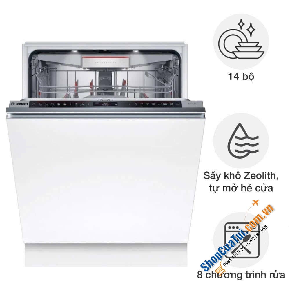 Máy rửa bát âm tủ Bosch SMD8TCX04E serie 8 model 2025 - CHẠM NHẸ LÀ MỞ, SANG TRỌNG TỪ CÁI NHÌN ĐẦU TIÊN