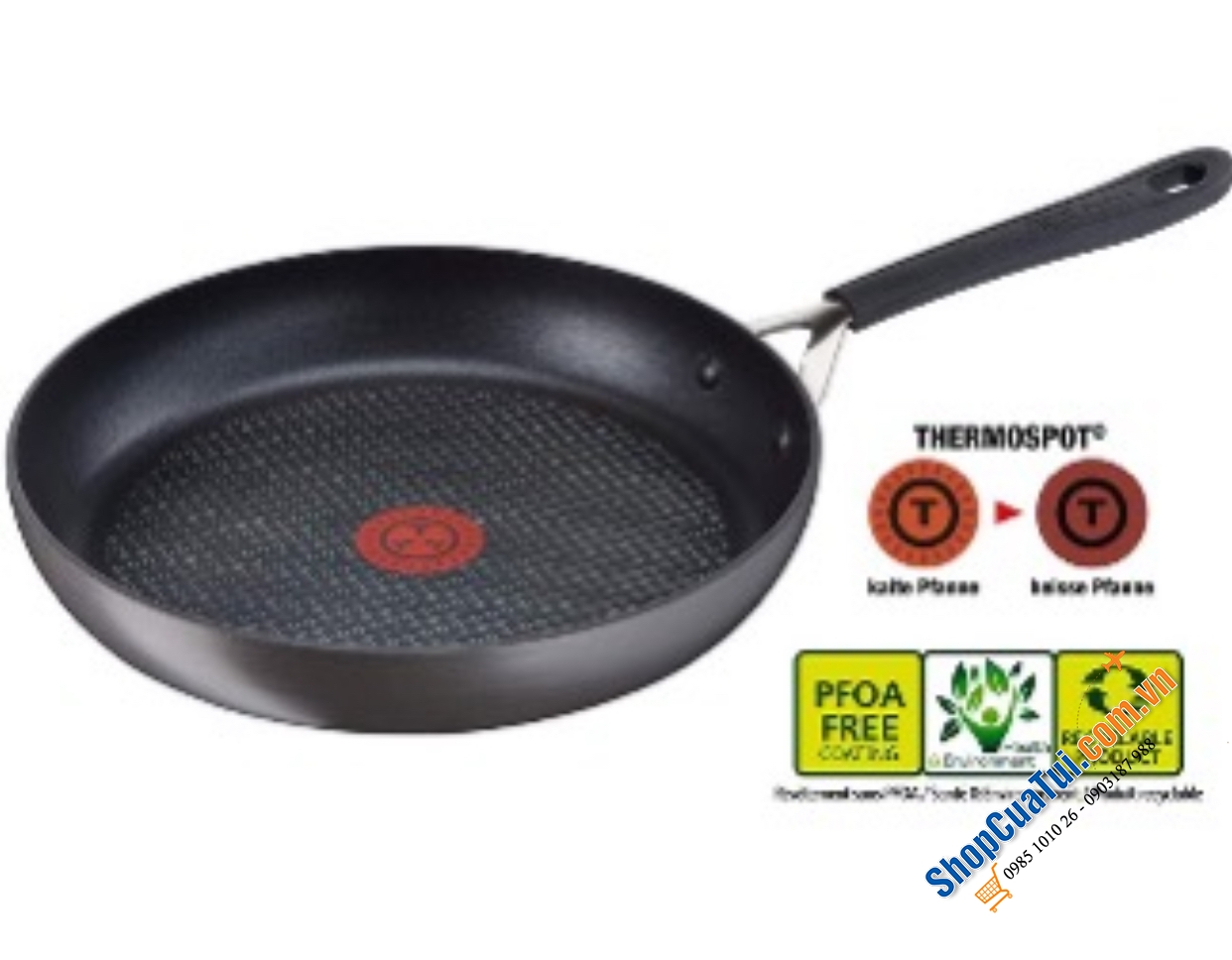 CHẢO TEFAL JAMIE OLIVER HARD ANODIZED 28CM TAY CẦM CÁN NHỰA.
