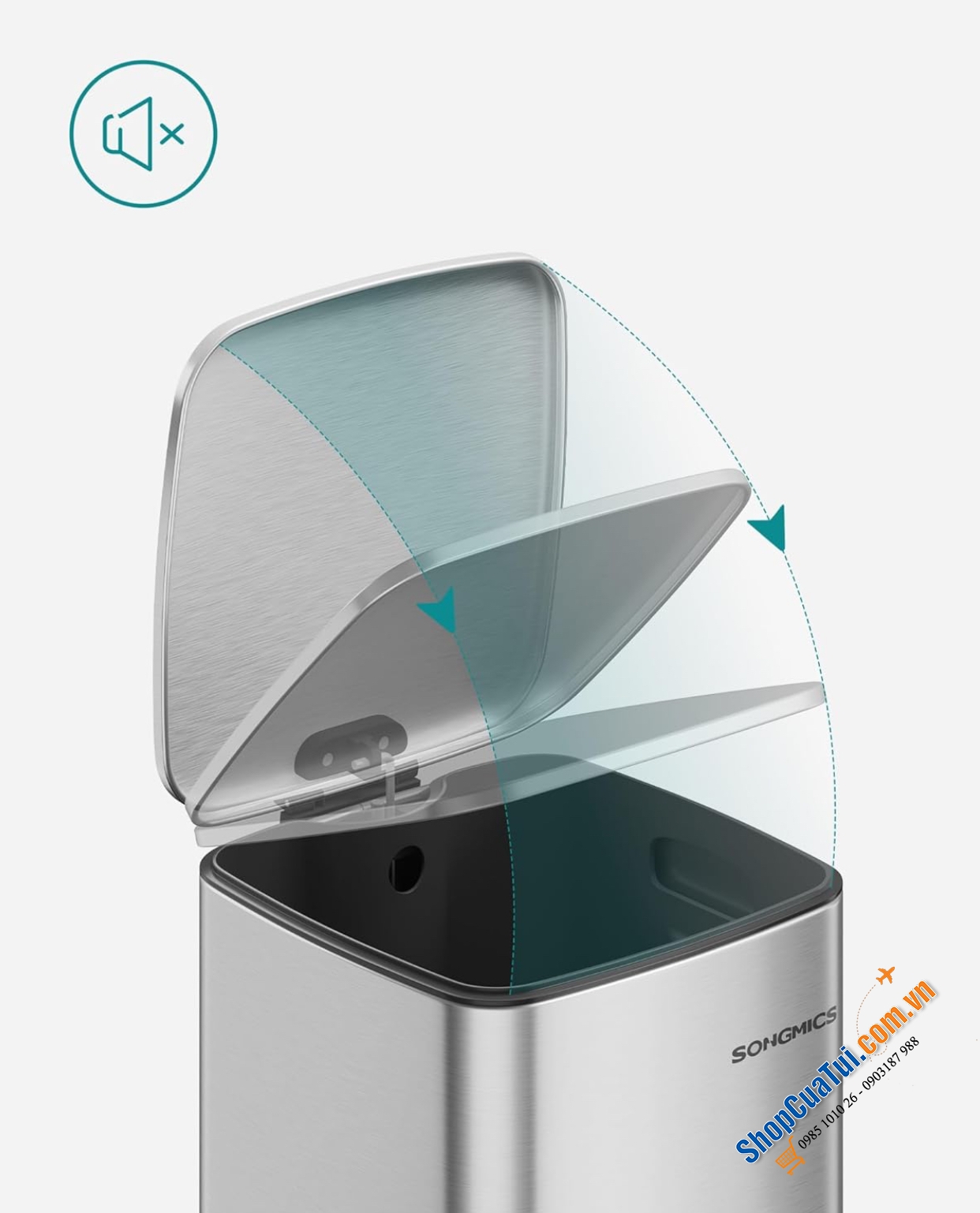 Thùng rác 30L chống ồn Songmics LTB593E01.