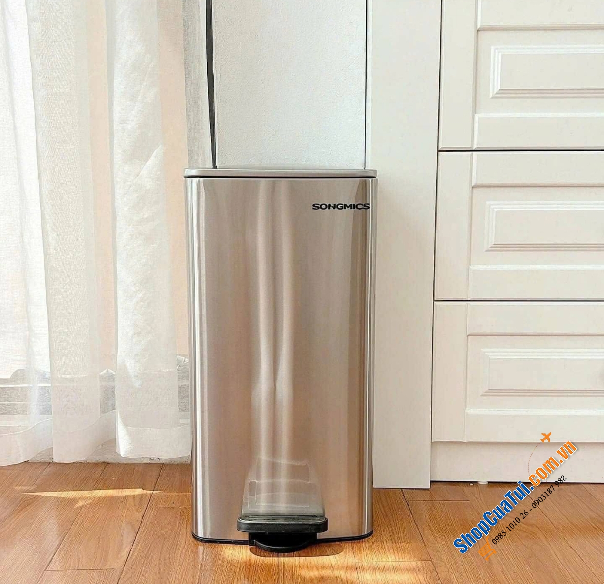 Thùng rác 30L chống ồn Songmics LTB593E01.