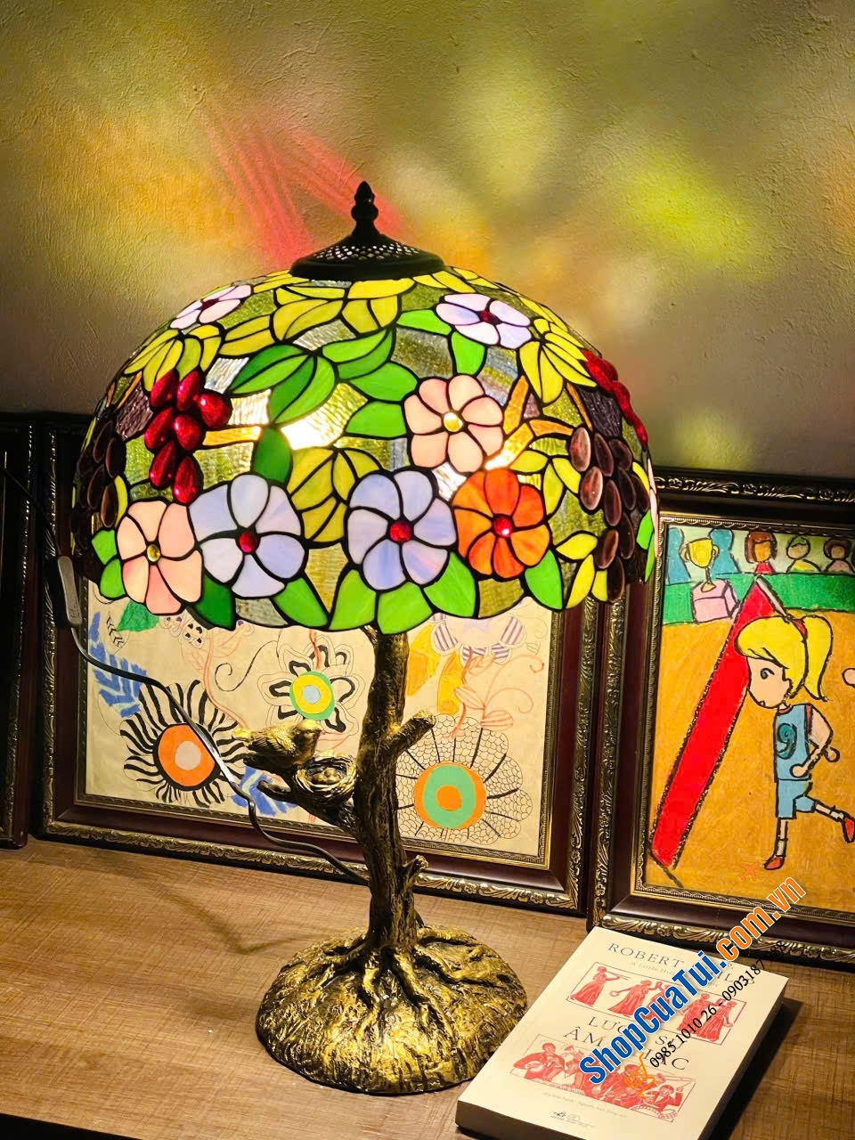 Đèn bàn Tiffany cao 60cm, chao đèn 40cm hoặc 30cm – Vẻ Đẹp Nghệ Thuật Trong Từng Ánh Sáng!