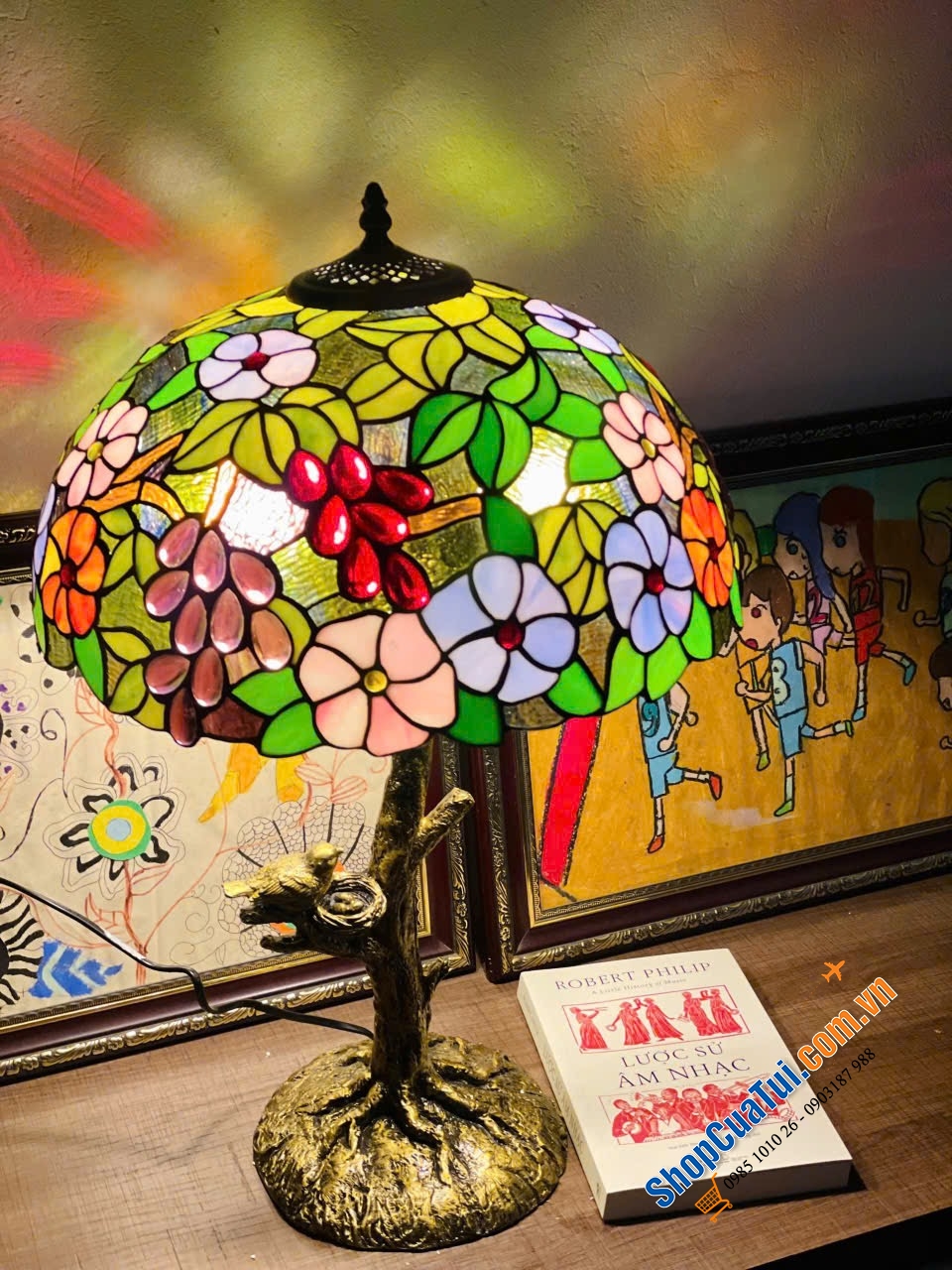 Đèn bàn Tiffany cao 60cm, chao đèn 40cm hoặc 30cm – Vẻ Đẹp Nghệ Thuật Trong Từng Ánh Sáng!