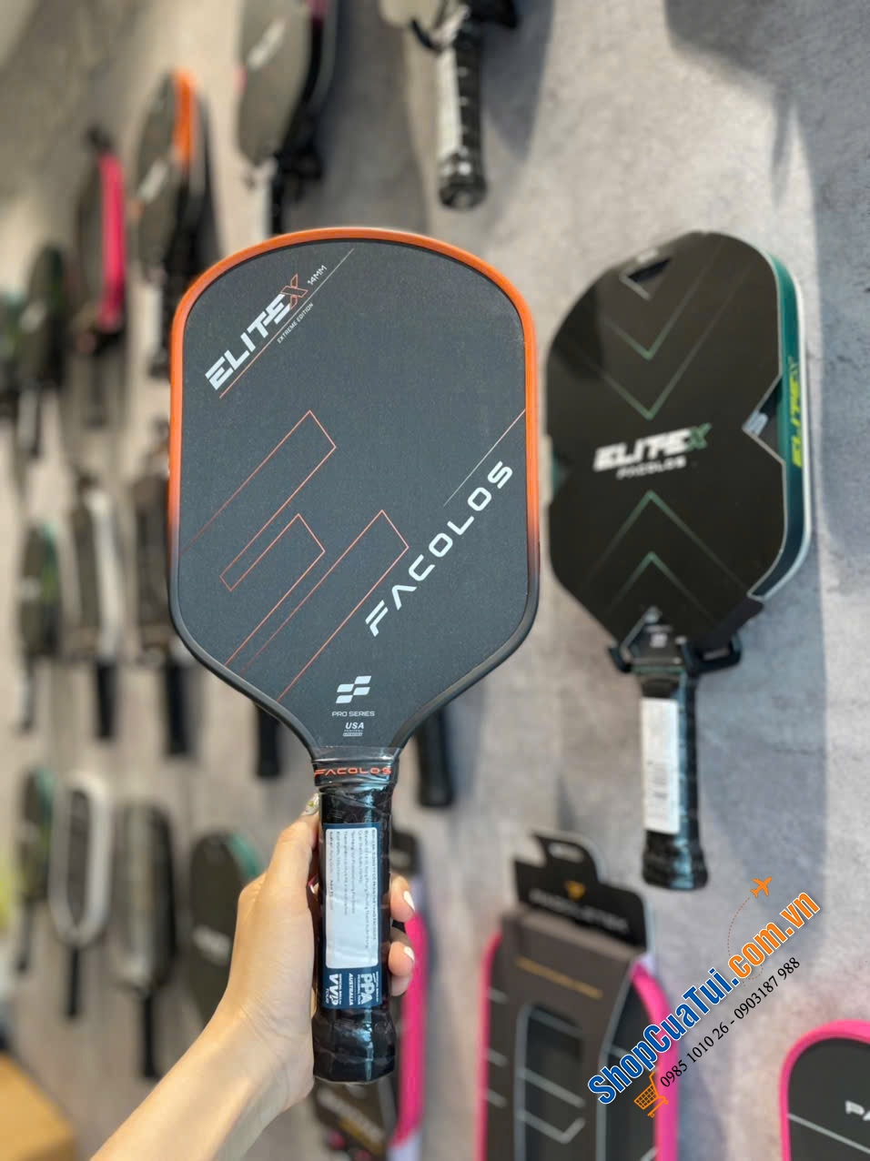 Vợt Pickleball FACOLOS Elitex các màu size 14,16mm