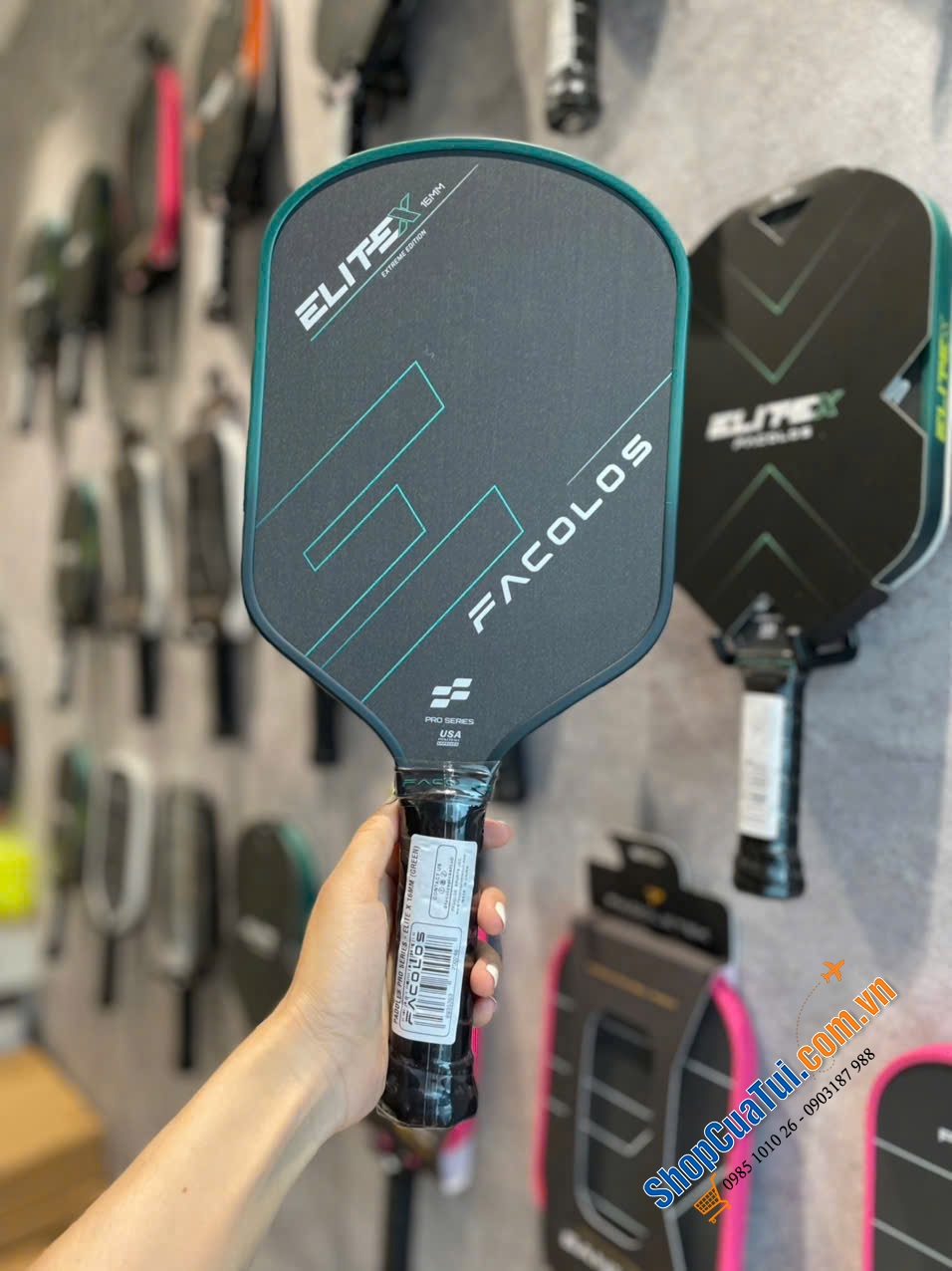 Vợt Pickleball FACOLOS Elitex các màu size 14,16mm