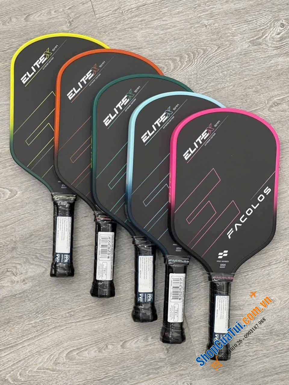 Vợt Pickleball FACOLOS Elitex các màu size 14,16mm