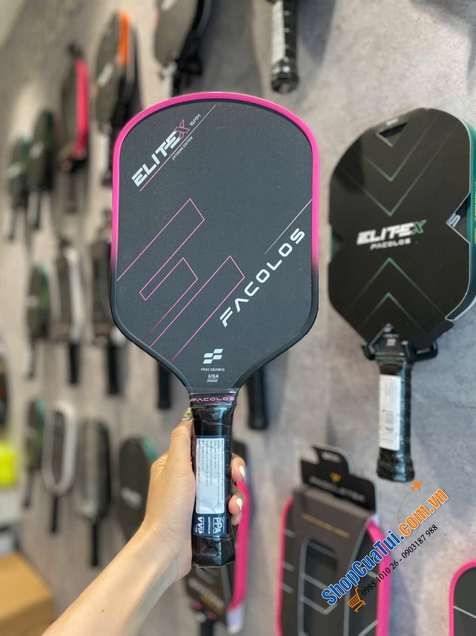 Vợt Pickleball FACOLOS Elitex các màu size 14,16mm