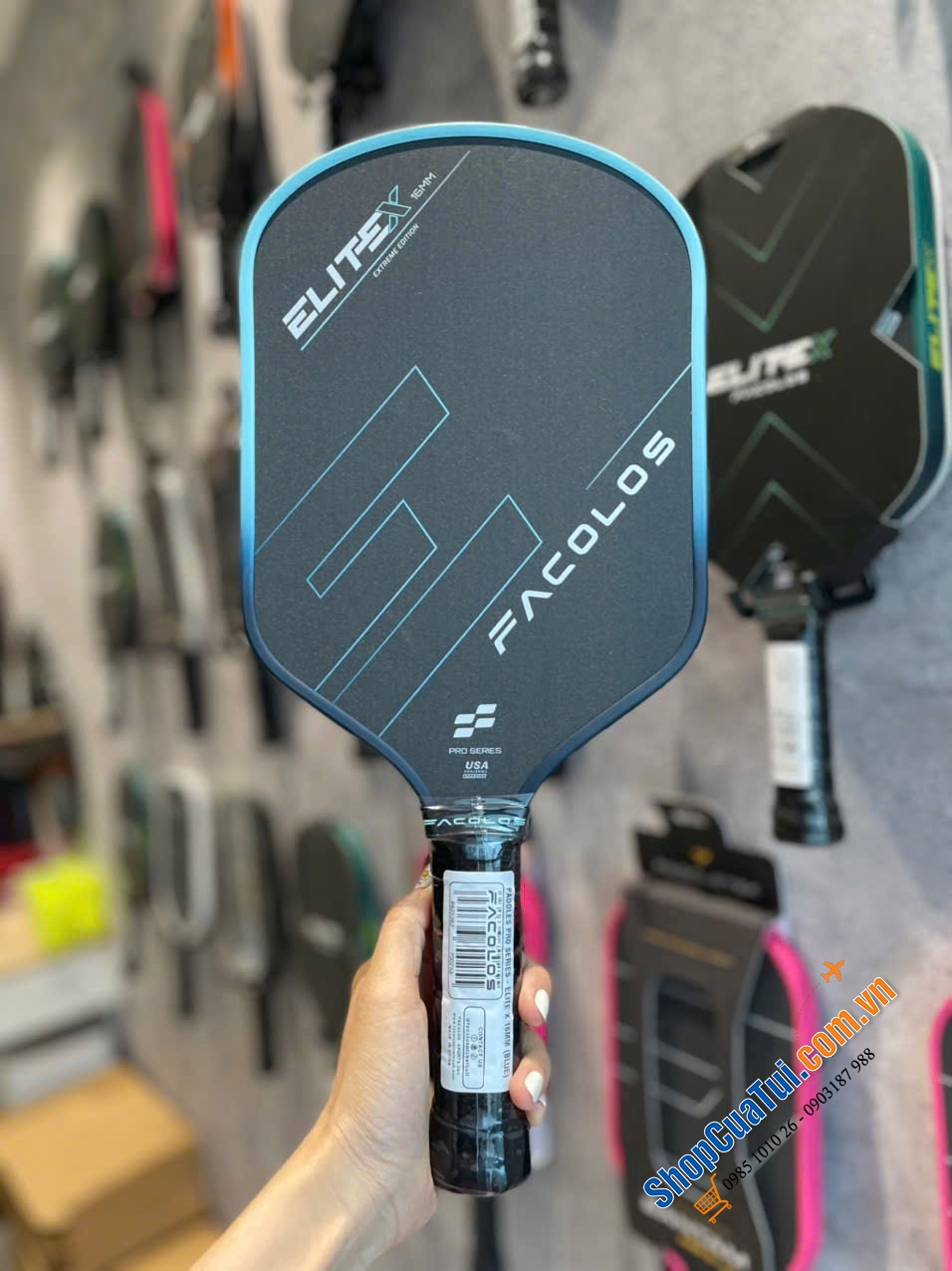 Vợt Pickleball FACOLOS Elitex các màu size 14,16mm