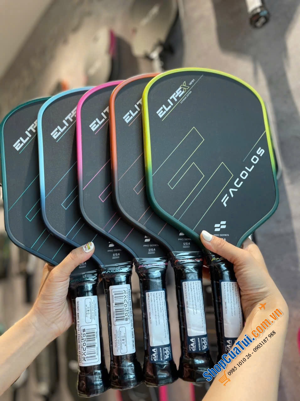 Vợt Pickleball FACOLOS Elitex các màu size 14,16mm