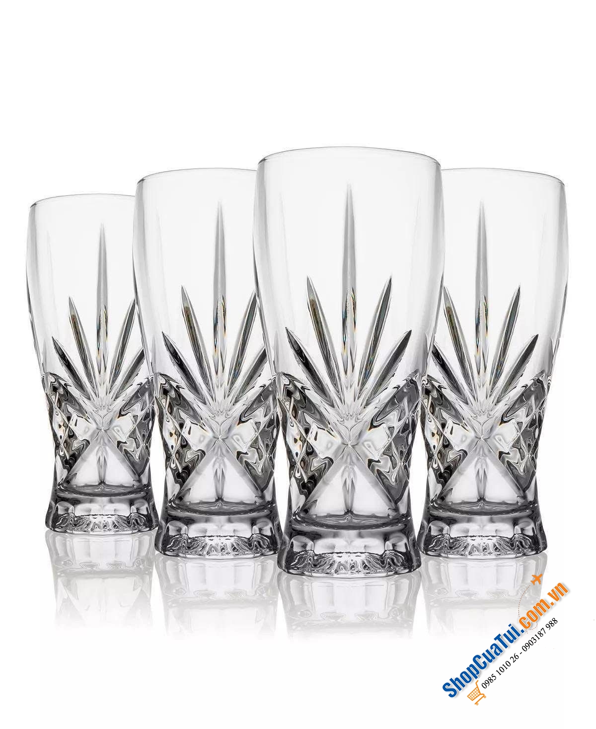 Set 4 cốc bia pha lê Dublin.