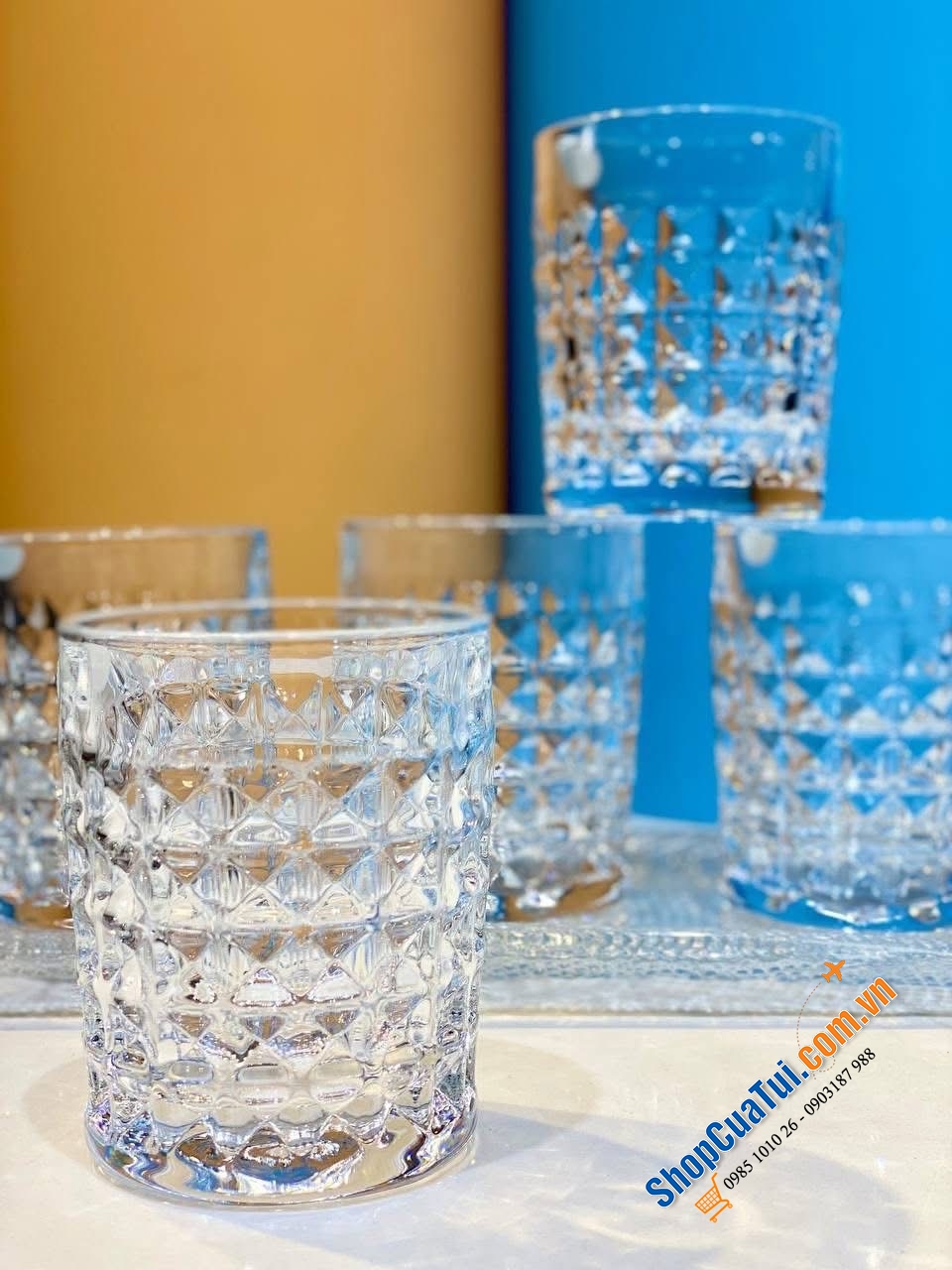 BỘ 6 CỐC PHA LÊ BOHEMIA DIAMOND TUMBLER 230ML.