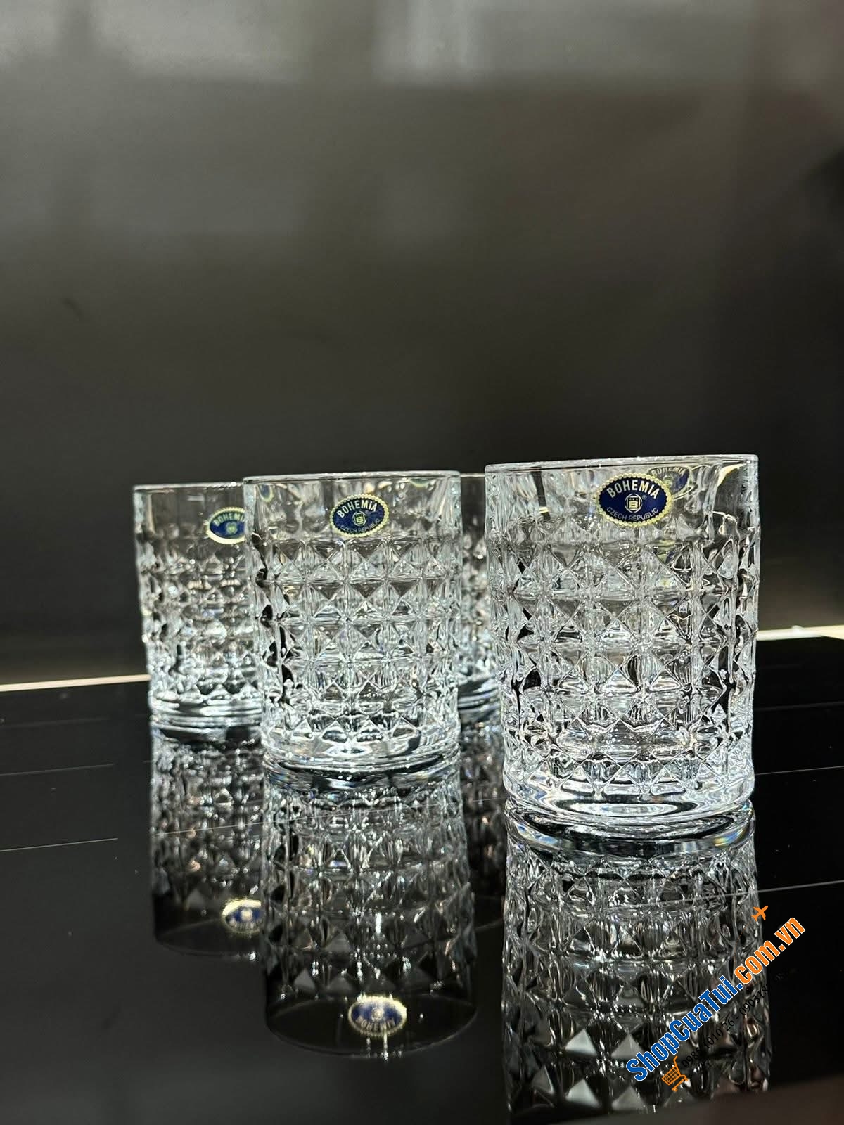 BỘ 6 CỐC PHA LÊ BOHEMIA DIAMOND TUMBLER 230ML.