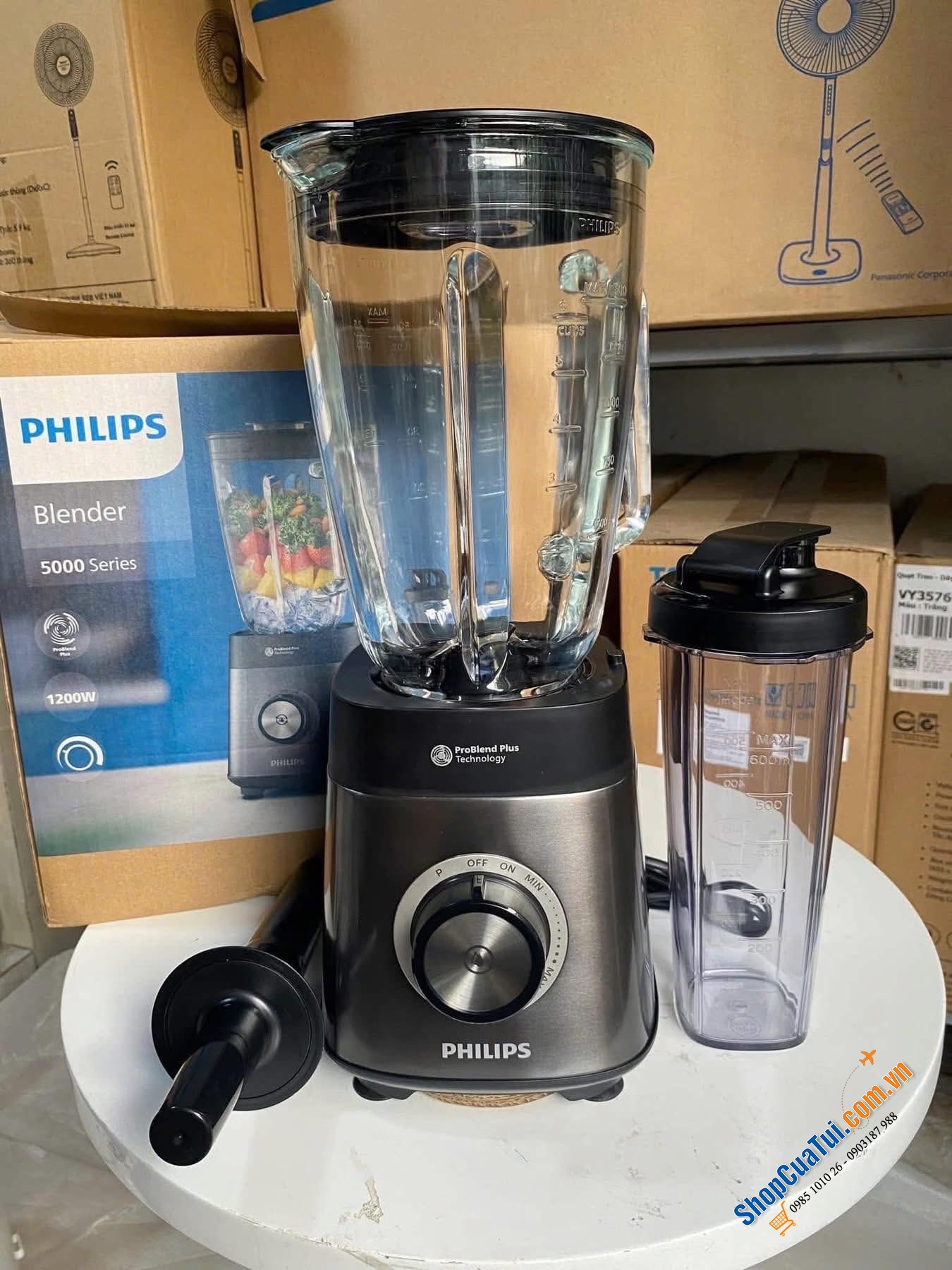 Máy xay sinh tố PHILIPS HR3041/00 cối thuỷ tinh 1200W.