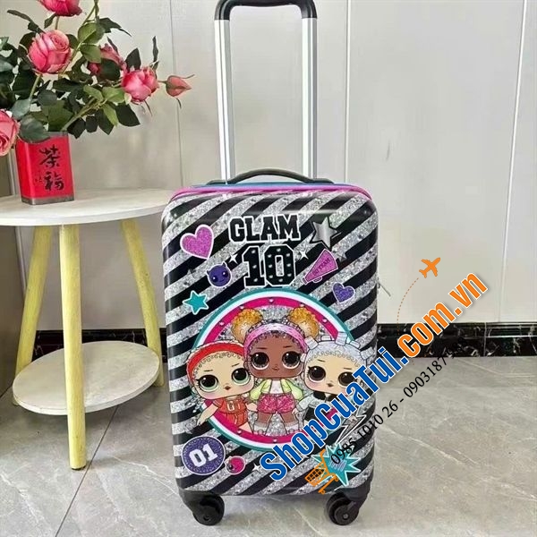 VALI DISNEY 20inch CHO BÉ DU LỊCH HÈ (6 màu: Batman, Chó cứu hộ, Glam 10, Minie, Spiderman, Elsa)