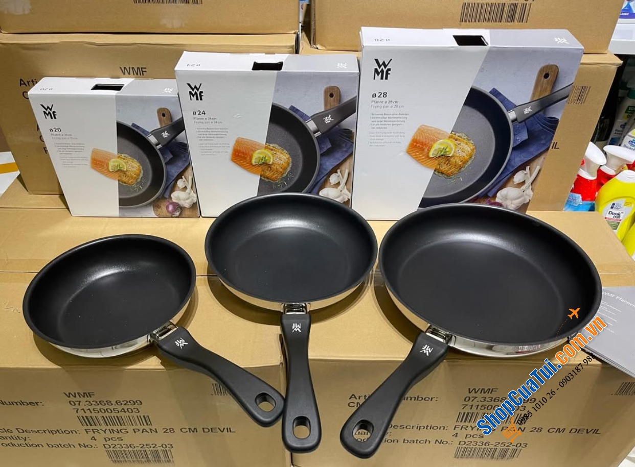 Chảo chống dính WMF Devil Platinum cán nhựa Size 20cm - 24cm - 28cm.
