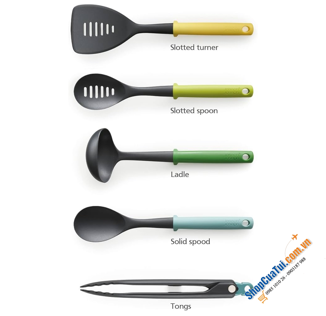 BỘ DỤNG CỤ NẤU ĂN JOSEPH JOSEPH 10549 - CẦN LẮM CHO CĂN BẾP HIỆN ĐẠI.