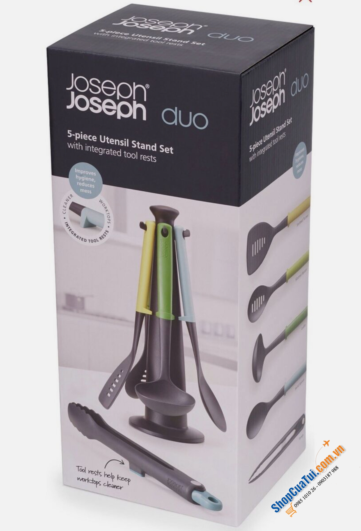BỘ DỤNG CỤ NẤU ĂN JOSEPH JOSEPH 10549 - CẦN LẮM CHO CĂN BẾP HIỆN ĐẠI.