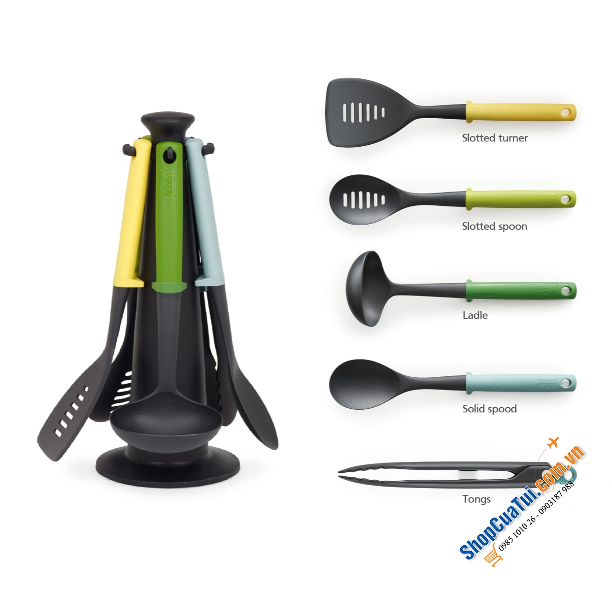 BỘ DỤNG CỤ NẤU ĂN JOSEPH JOSEPH 10549 - CẦN LẮM CHO CĂN BẾP HIỆN ĐẠI.