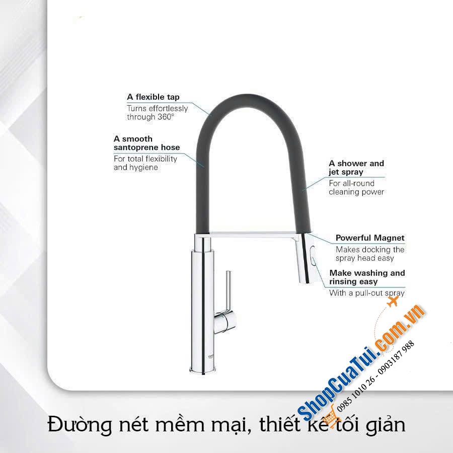 GROHE FEEL 31489000 – VÒI RỬA BÁT ĐỈNH CAO HIỆN ĐẠI - Điểm nhấn tinh tế cho bếp đẹp!