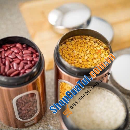 Set 3 hộp Addis màu đồng siêu đẹp.
