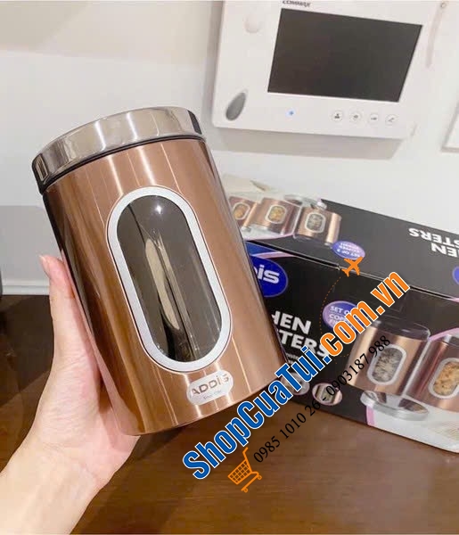 Set 3 hộp Addis màu đồng siêu đẹp.