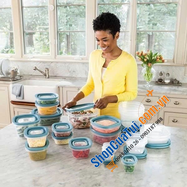 Sét hộp đựng thực phẩm 28 món Rubbermaid Flex & Seal - Made in USA.