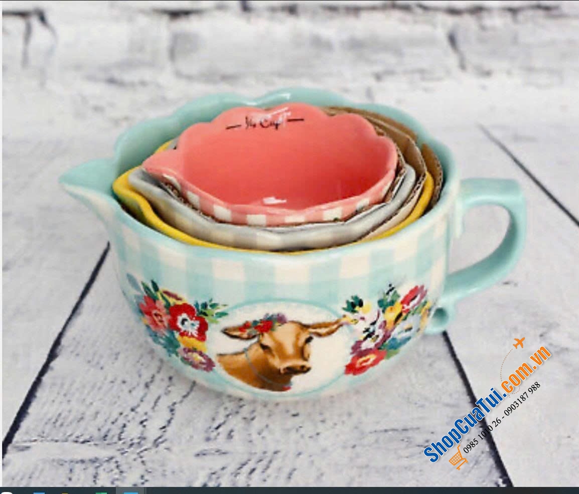 Sét ca đong 4 món Pioneer Woman Sweet Romance Blossoms.